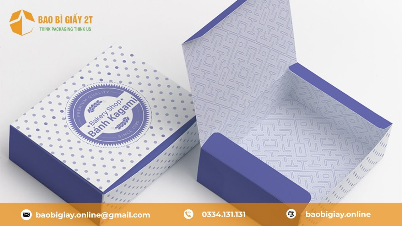 Hộp carton màu đẹp đựng bánh kem