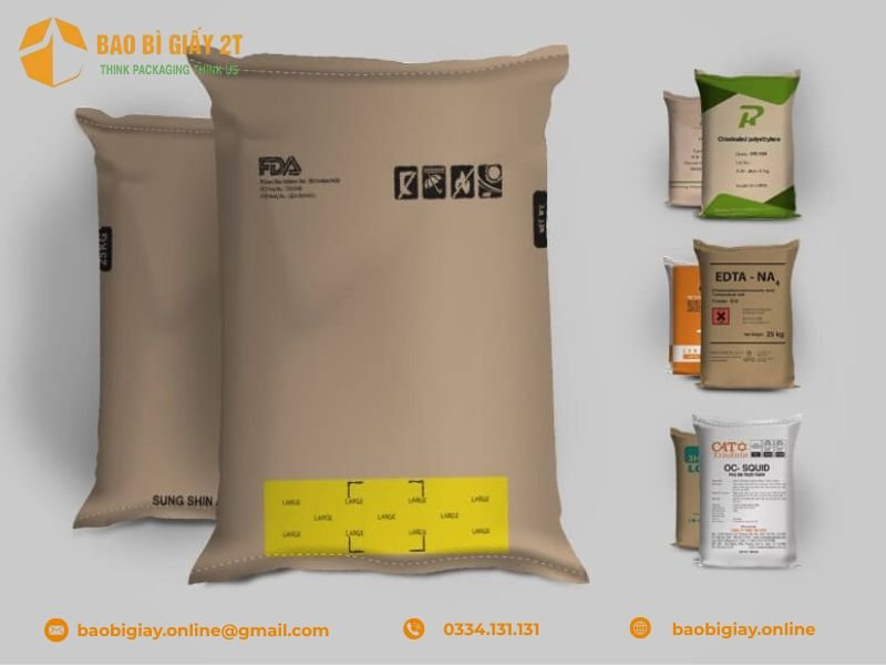 Bao bì giấy các loại (kraft, ford, coucher) in offset ghép nhựa PP