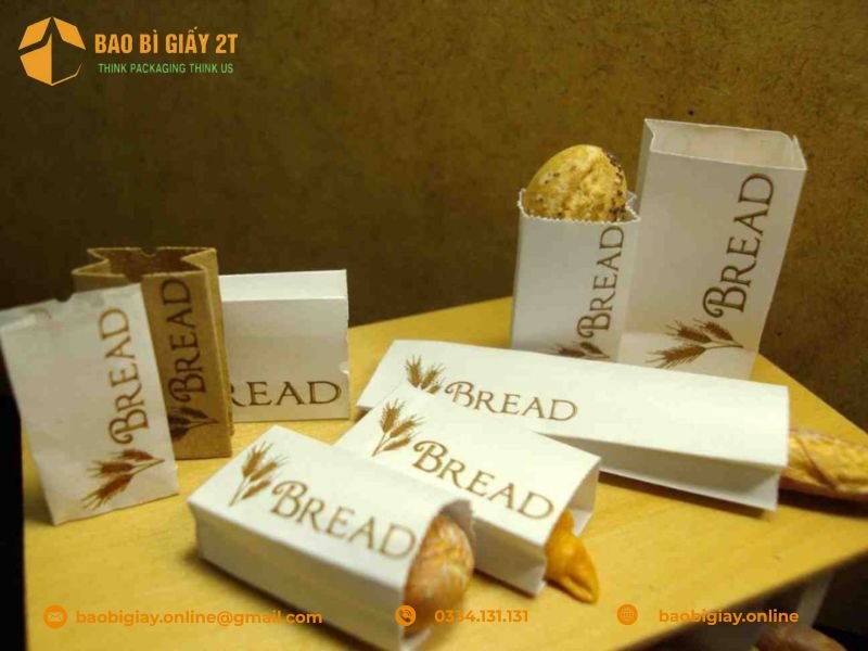 Bao bì giấy siêu thị đựng bánh mì
