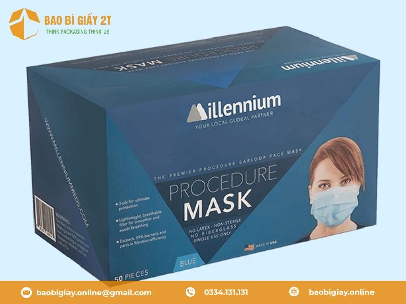 Một số mẫu thùng, hộp carton đựng khẩu trang được ưa chuộng