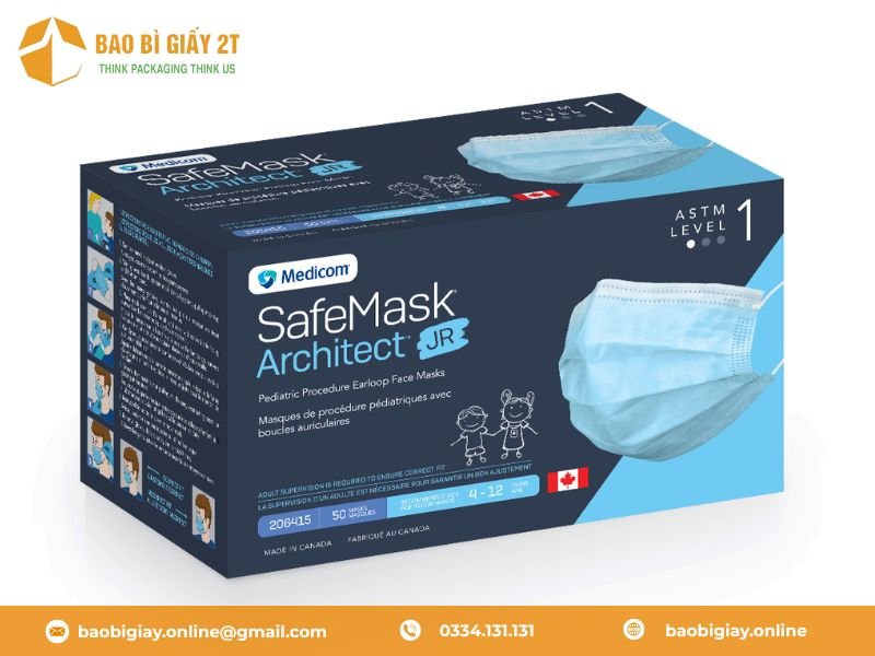 Một số mẫu thùng, hộp carton đựng khẩu trang được ưa chuộng