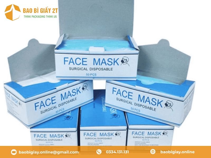 Một số mẫu thùng, hộp carton đựng khẩu trang được ưa chuộng