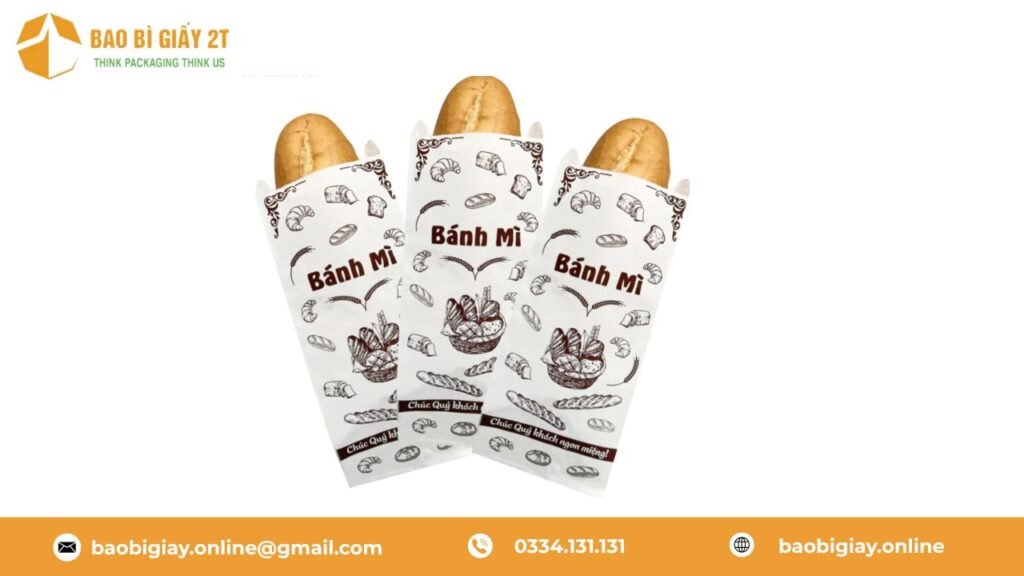 kiểu dáng túi giấy bánh mì in sẵn