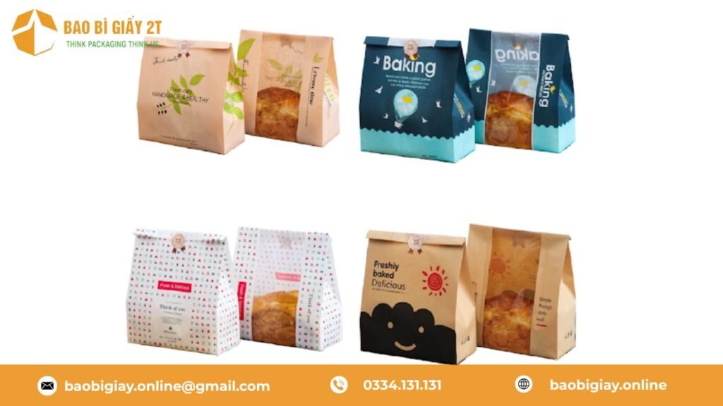 Mẫu túi giấy kraft đựng thực phẩm phổ biến trên thị trường với giá thành rẻ đã có mặt tại 2T