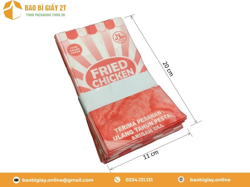 Sử dụng túi giấy đựng gà rán giúp bảo vệ sức khỏe người tiêu dùng