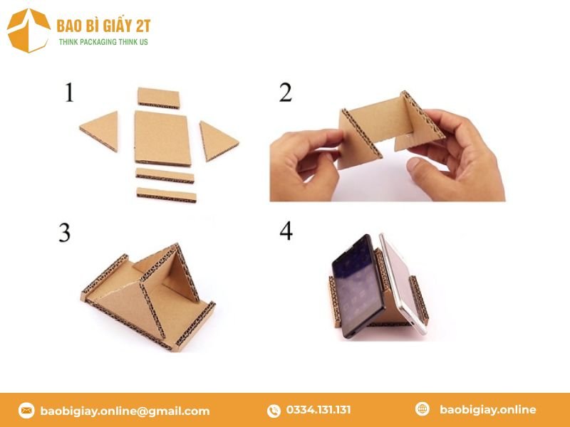 Giá đỡ điện thoại từ tấm carton