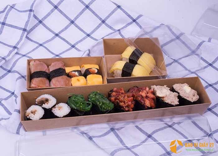 Hộp giấy carton đựng cơm cuộn