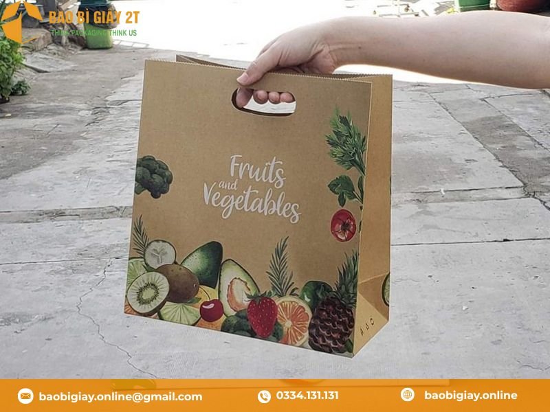 Túi giấy kraft đựng hoa quả