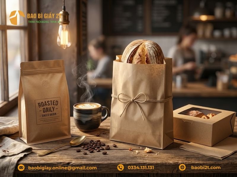Ứng dụng của bao bì giấy kraft trong ngành thực phẩm