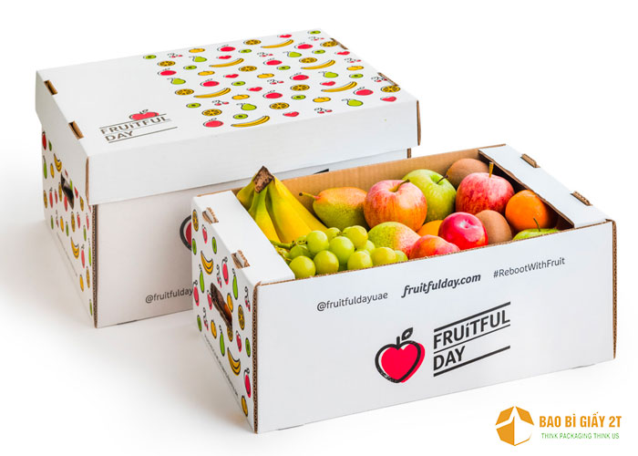 Thùng carton đựng hoa quả xuất khẩu, được in ấn màu sắc chân thực