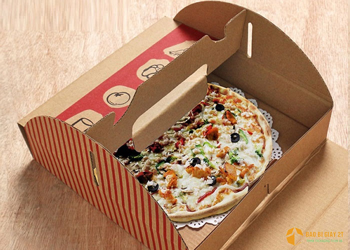 Hộp pizza với thiết kế tiện lợi cho người sử dụng