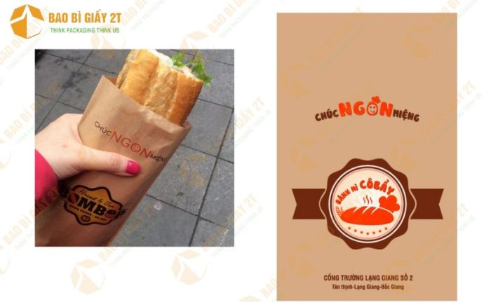 kiểu dáng túi giấy bánh mì in sẵn