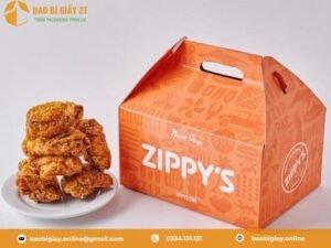 Túi giấy đựng gà rán dạng hộp vuông