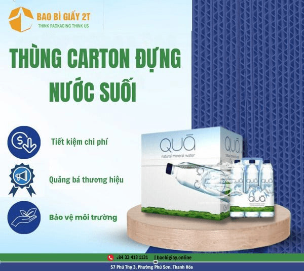 Thùng carton đựng nước suối tại các cửa hàng hà nội